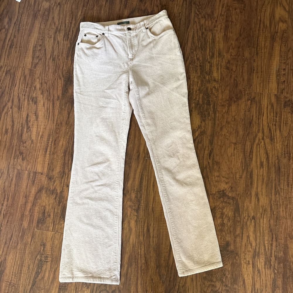 LAUREN JEANS CO RALPH LAUREN Stretch Mauve Bell bottom Corduroy Pants Women Sz 4